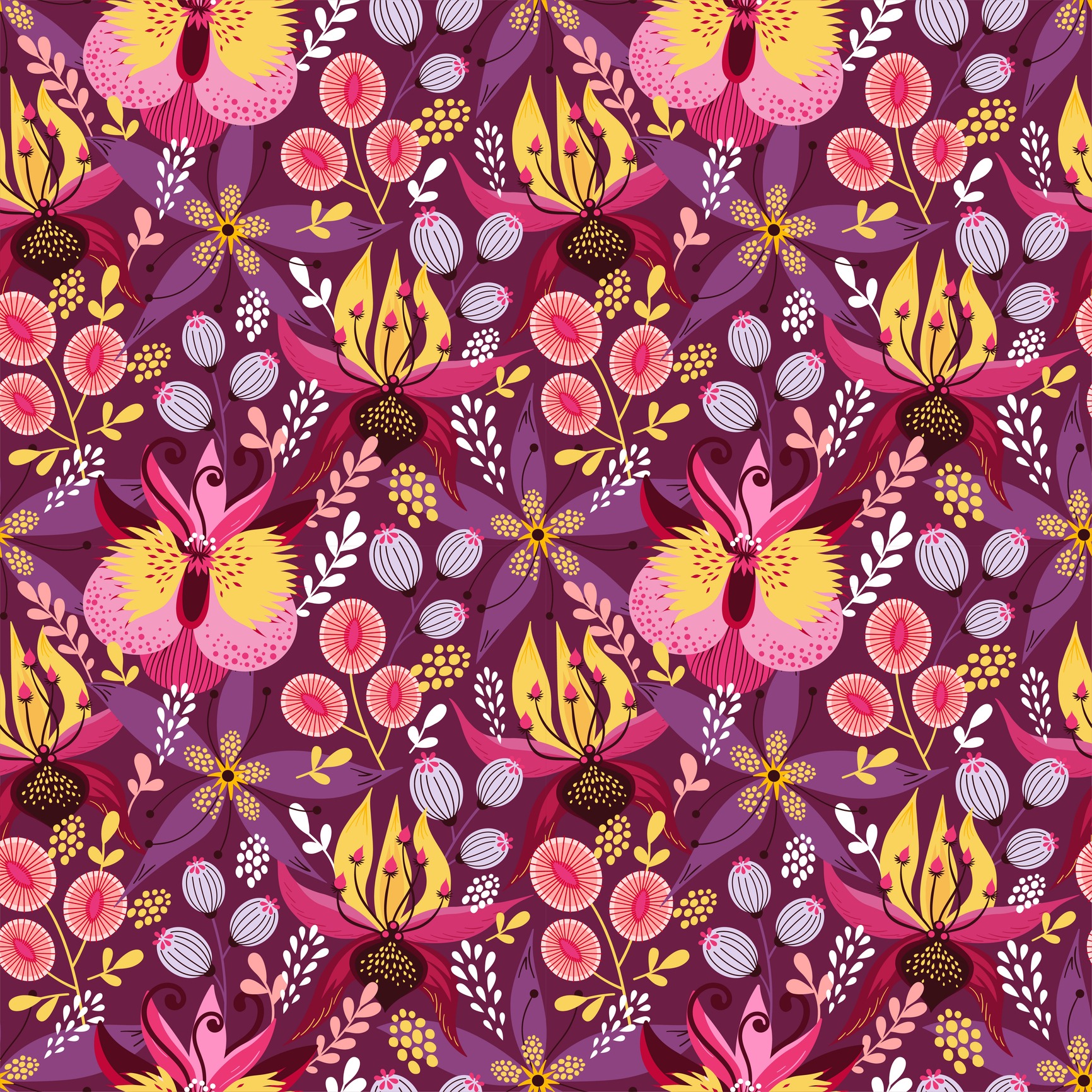 fleurs orchidées roses et jaunes - tisane Flora